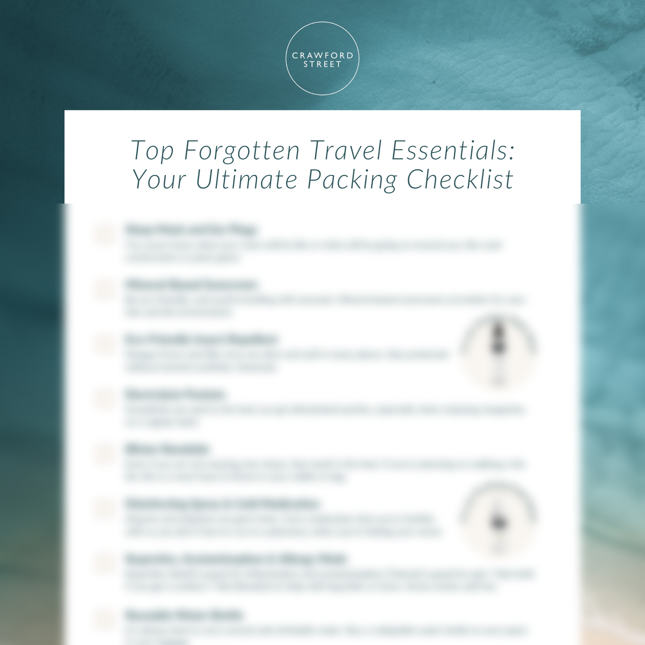 Free Download: The Ultimate Travel Packing Checklist – Crawford Street  Natural Skin Care